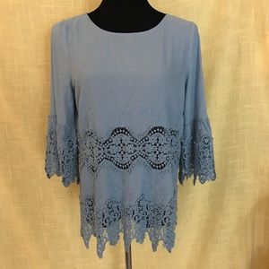 Anthropologie lace embroidered shirt